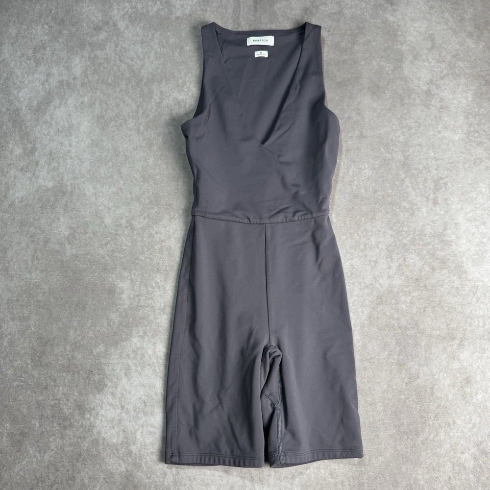 Babaton Aritzia Grey  V-Neck Sleeveless Romper Bodysuit Shorts XS